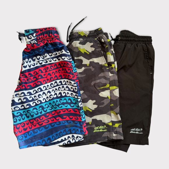 Eddie Bauer & Speedo Boys' Swim Trunks Beach & Pool |Quick-Dry Size M 10/12 - Picture 1 of 15